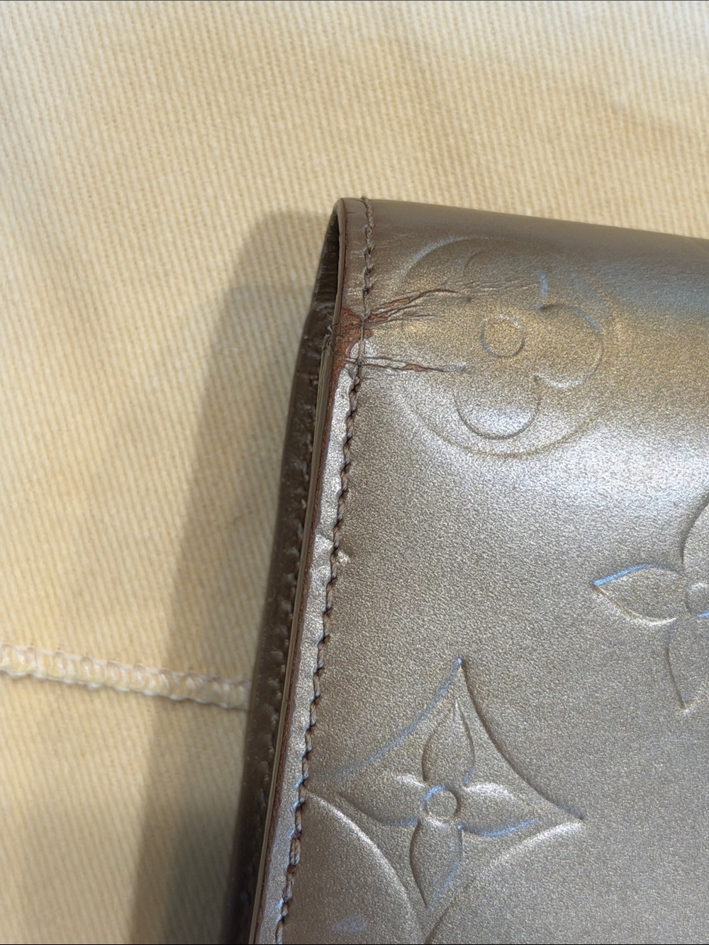 LOUIS VUITTON MONOGRAM MATTE Vernis BRONZE LONG WALLET Rare Finish w Box & Dusty - Picture 11 of 12